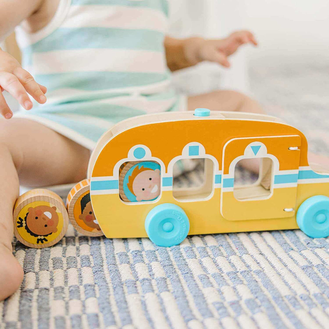 Melissa & Doug GO Tots Wooden Race Bus toy Earthlets