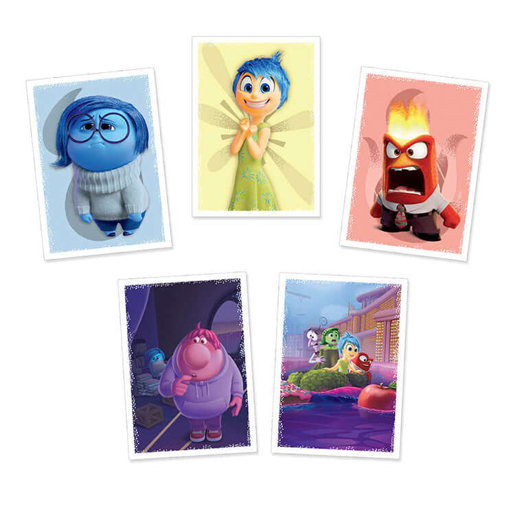 Inside Out 2 sticker collection featuring vibrant characters from the movie sequel, including expressive emotions and colorful artwork.