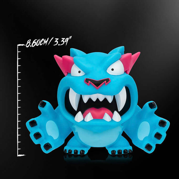 MrBeast Lab Vinyl Figure featuring a blue and pink panther, 3.39 inches tall, playful design for collectors.