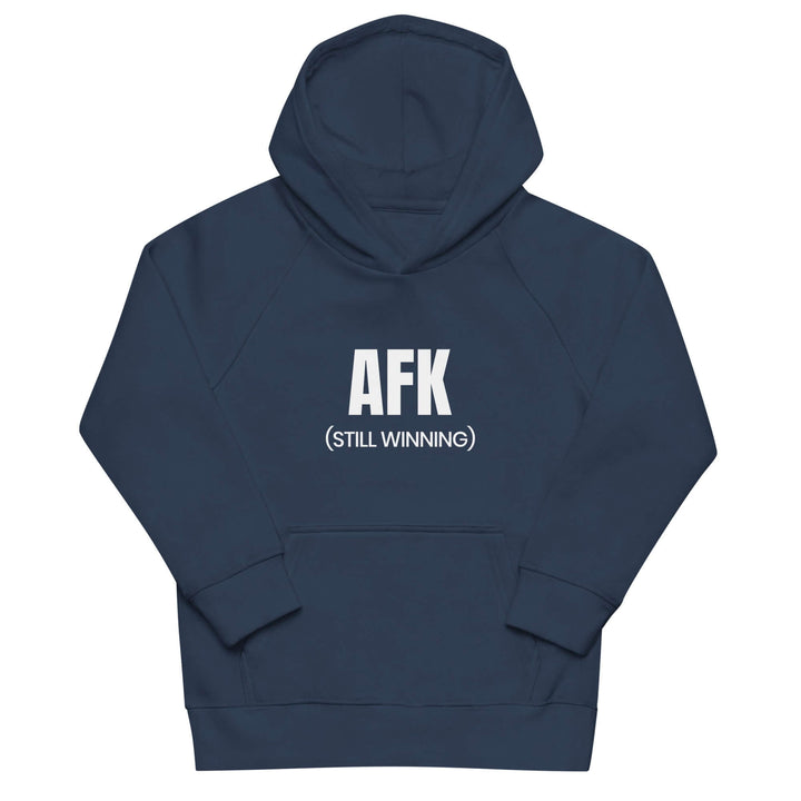 AFK Kids eco friendly hoodie in navy color featuring &