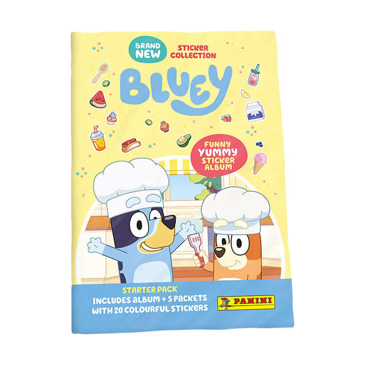 Bluey Funny Yummy Sticker Collection starter pack featuring colorful stickers and interactive activities.