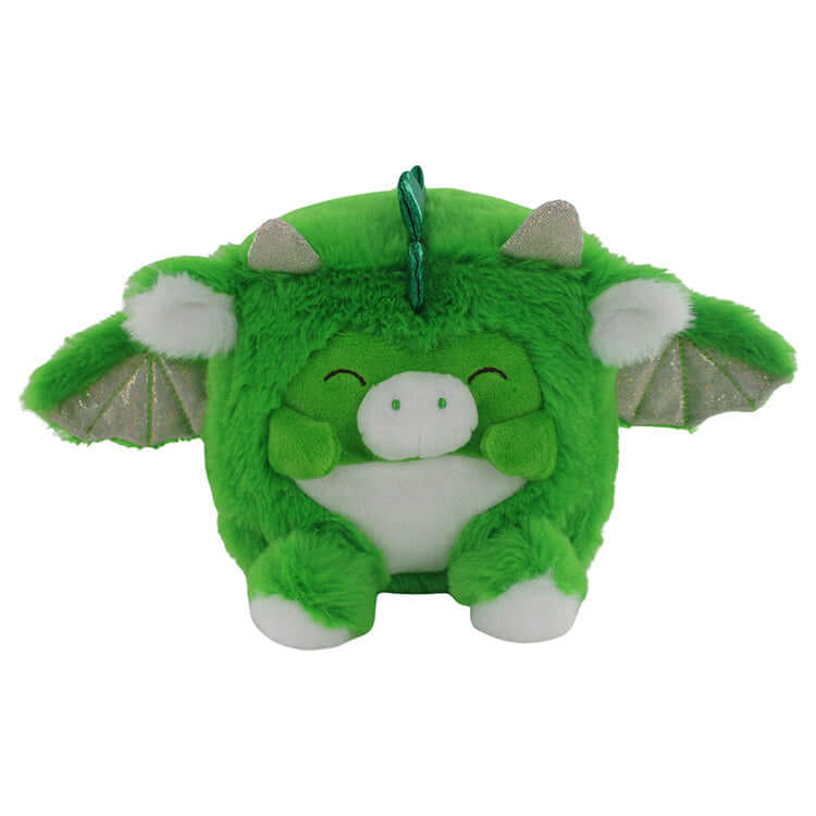 Cutie Cubes 5.5" Plush Assortment - adorable green dragon plush with wings, perfect for collecting and cuddling.