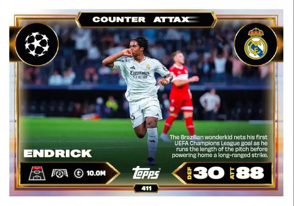 Match Attax 25/26 - Pack of 32 Packets featuring Endrick's UEFA Champions League goal.