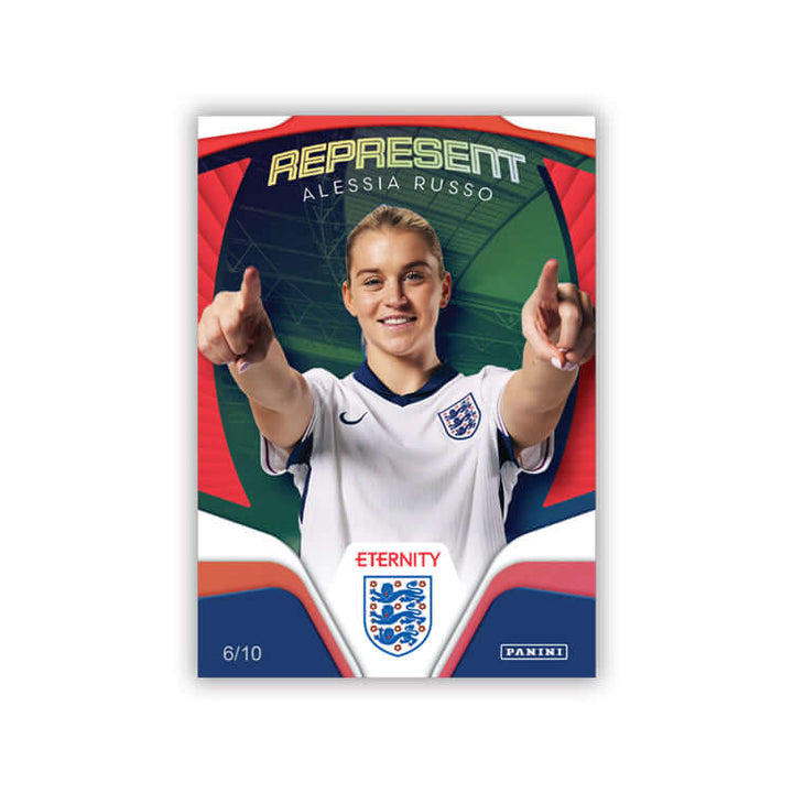 Official trading card of Alessia Russo from Panini's 2024/25 Eternity Lionesses set, numbered 6/10.