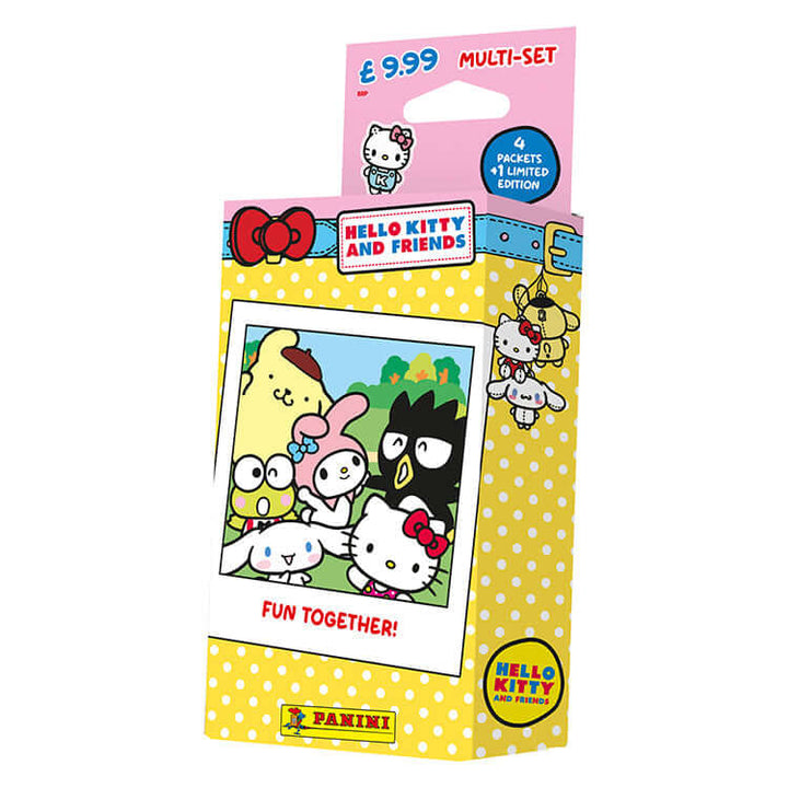 Hello Kitty Trading Card Collection multi-set packaging featuring Hello Kitty and friends with a fun design.