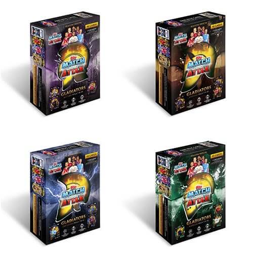Match Attax 25/26 - Mega Tin featuring Gladiators themed collectible card boxes.