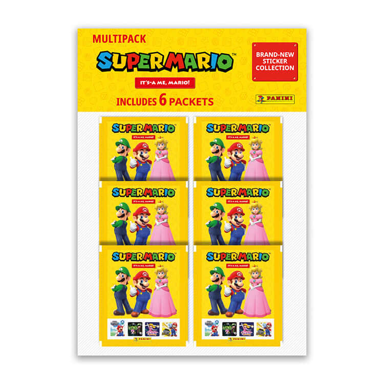 Super Mario It's a Me Mario Sticker Collection multipack with 6 packets featuring beloved characters.