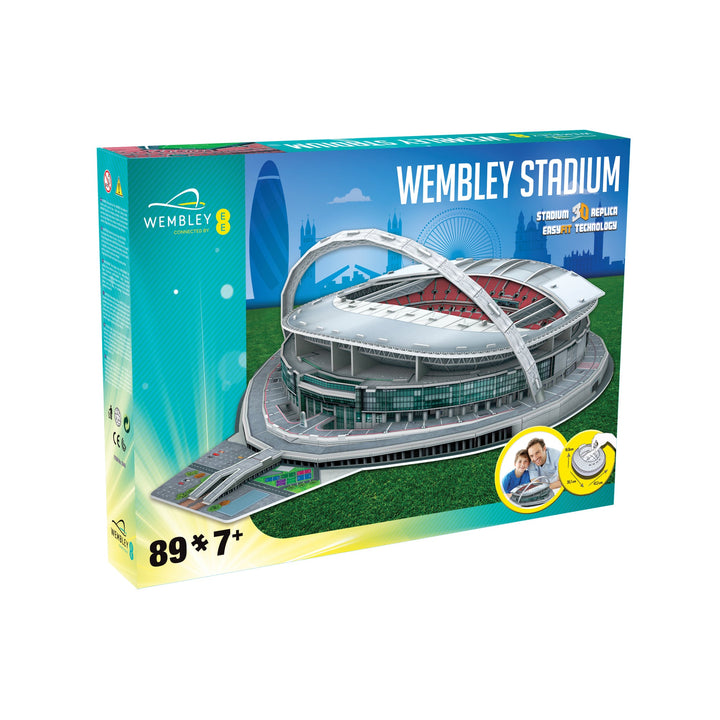 Wembley Stadium 3D Puzzle box packaging showcasing the detailed replica of the famous stadium, ideal for football fans.
