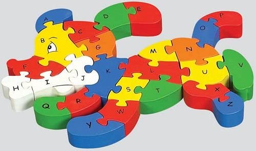 Wooden Dog puzzle Double Sided Toys