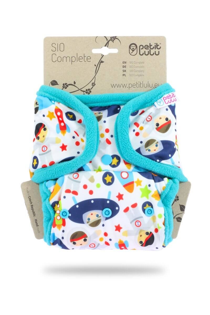 Petit Lulu Snap In One (SIO) Complete Nappy - One Size Colour: Rainbow Stars Size: One Size reusable nappies Earthlets