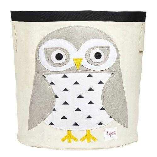 3 Sprouts Storage Bin - Snowy Owl furniture storage Earthlets